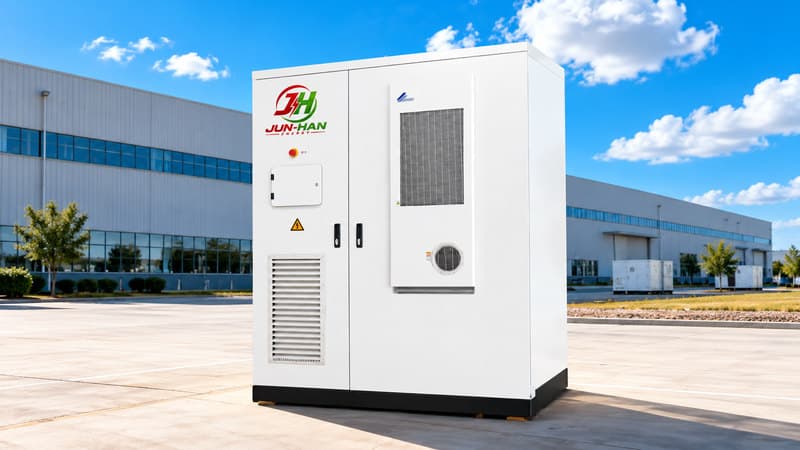 JUN-HAN all-in-one energy storage cabinet outside an industrial building
