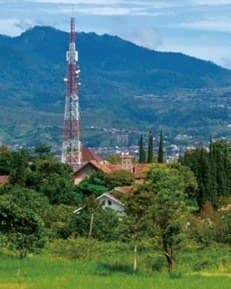 Village and mountains in a remote area beyond the grid